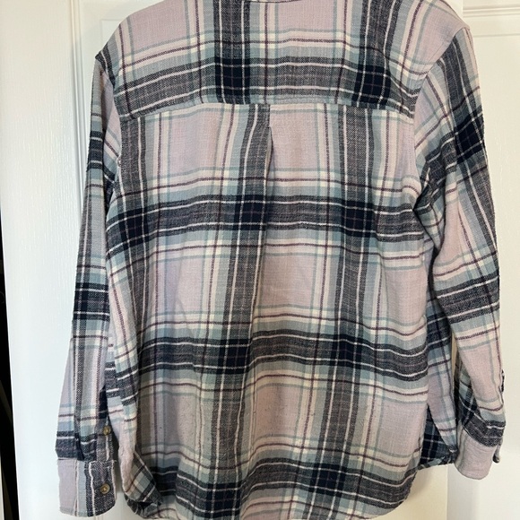 American Eagle Outfitters Lavender and Black Plaid Button-Down Shirt - Picture 2 of 2